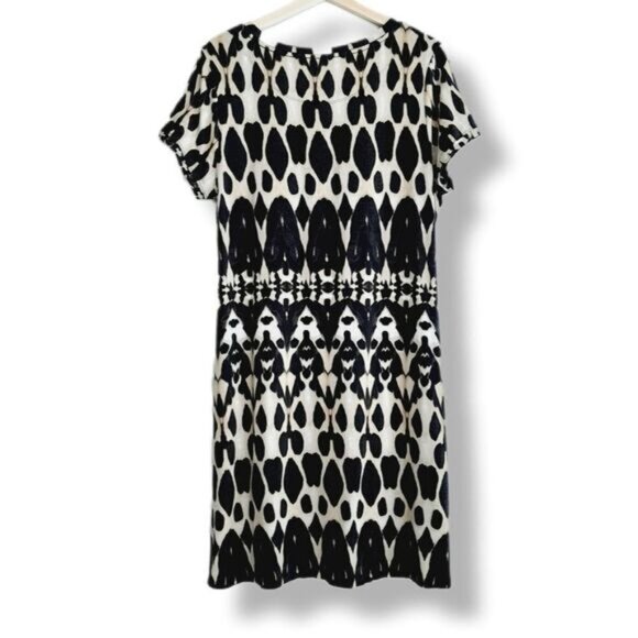 CALVIN KLEIN \ Short Sleeve T-Shirt Dress Abstract Animal Print Sz L - Picture 3 of 10